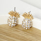 Crystal Pave 15mm Pineapple Stud Earrings