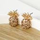 Crystal Pave 15mm Pineapple Stud Earrings