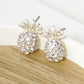 Crystal Pave 15mm Pineapple Stud Earrings