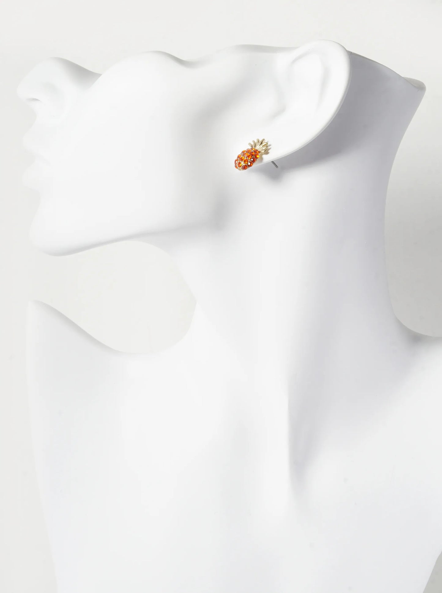 Crystal Pave 15mm Pineapple Stud Earrings