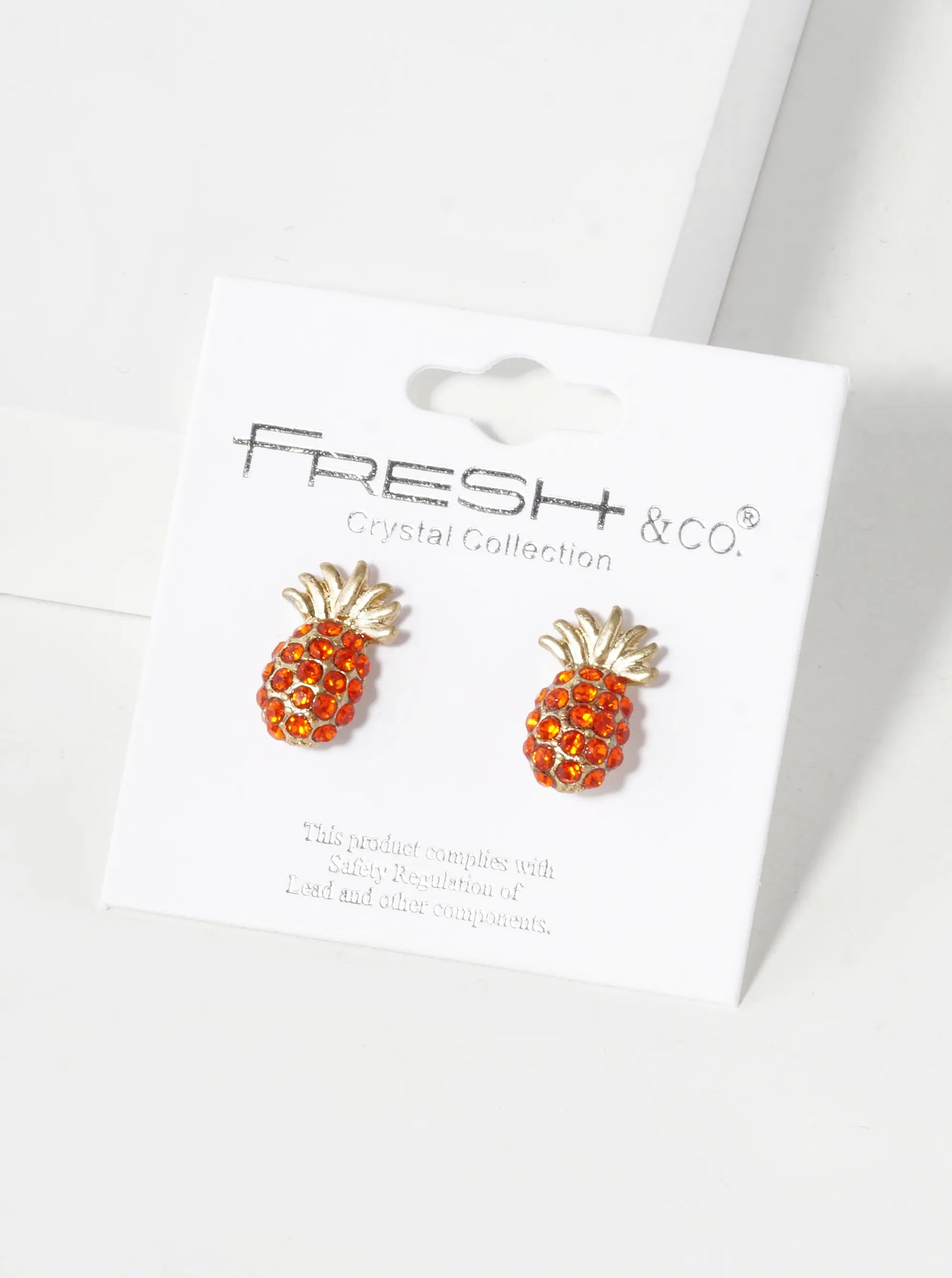 Crystal Pave 15mm Pineapple Stud Earrings