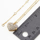 Crystal Pave 15mm Puffy Heart Pendant Necklace