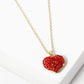 Crystal Pave 15mm Puffy Heart Pendant Necklace