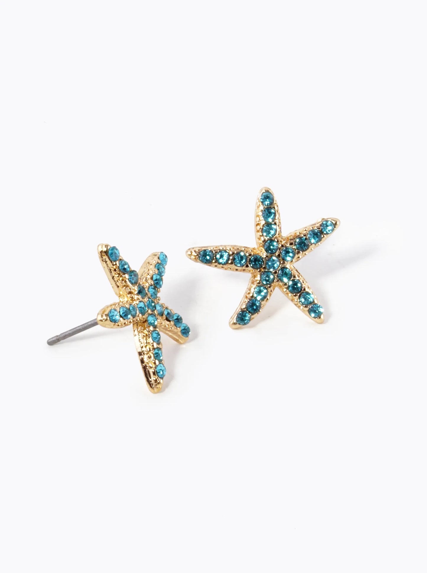 Crystal Pave 15mm Starfish Stud Earrings