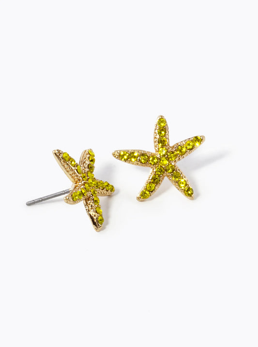 Crystal Pave 15mm Starfish Stud Earrings