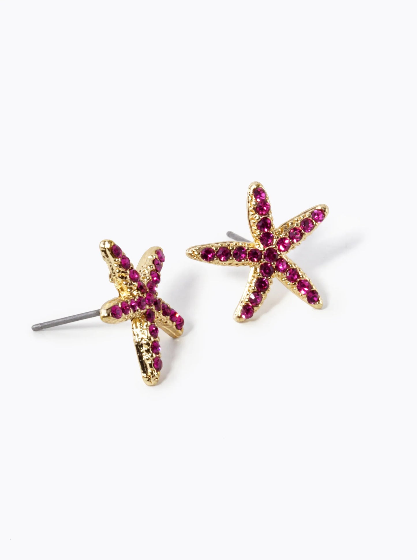 Crystal Pave 15mm Starfish Stud Earrings