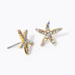 Crystal Pave 15mm Starfish Stud Earrings