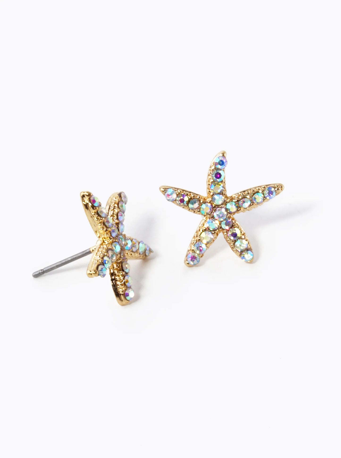 Crystal Pave 15mm Starfish Stud Earrings