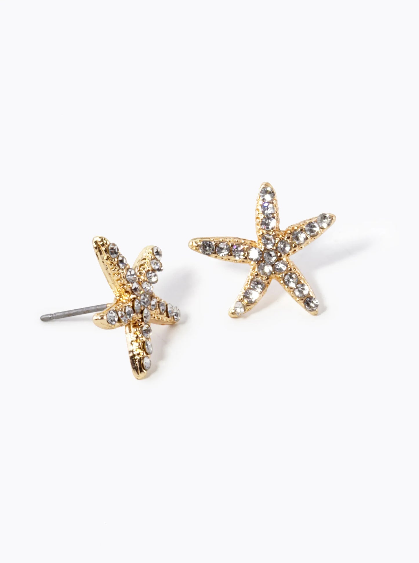 Crystal Pave 15mm Starfish Stud Earrings