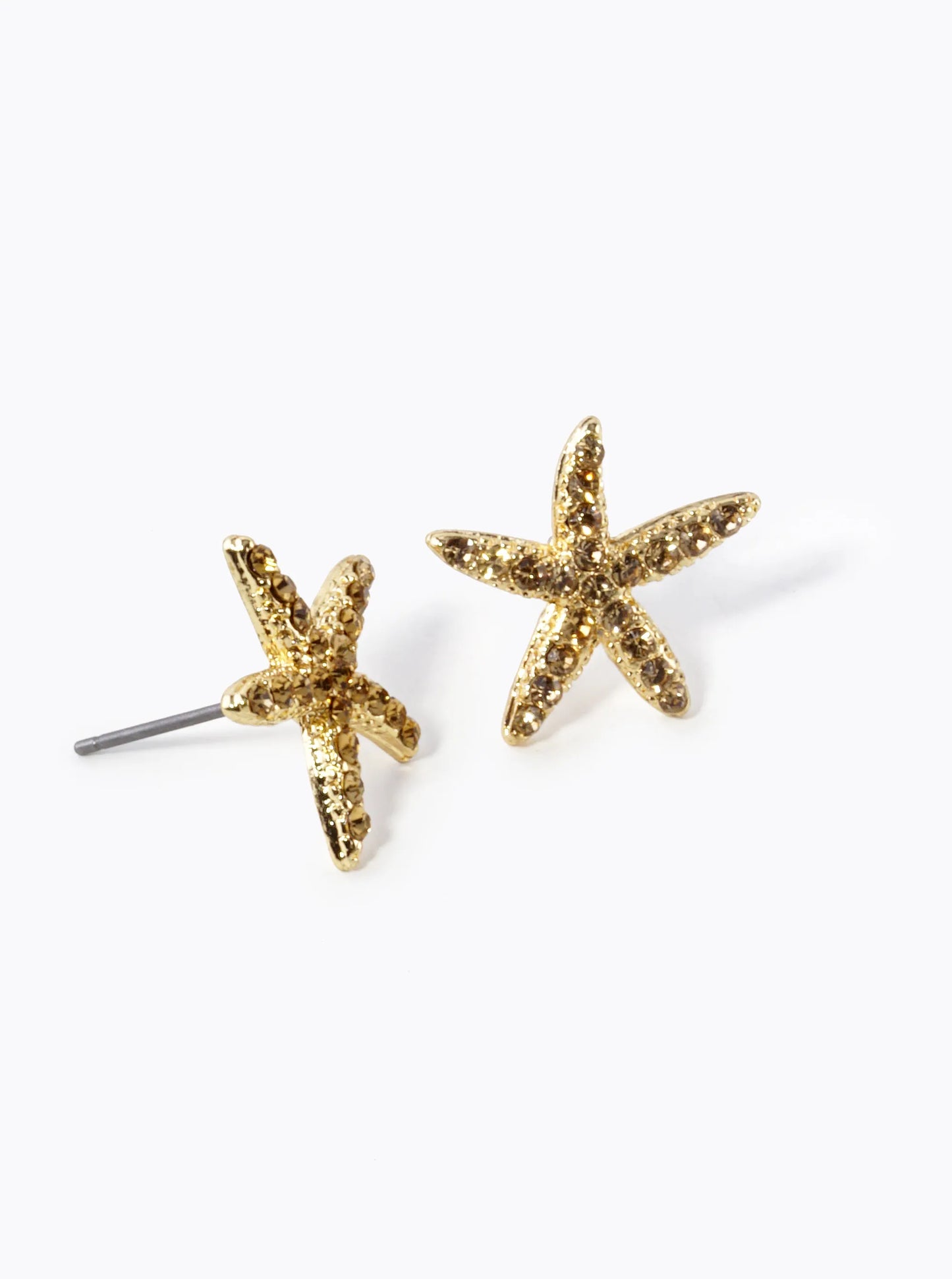 Crystal Pave 15mm Starfish Stud Earrings