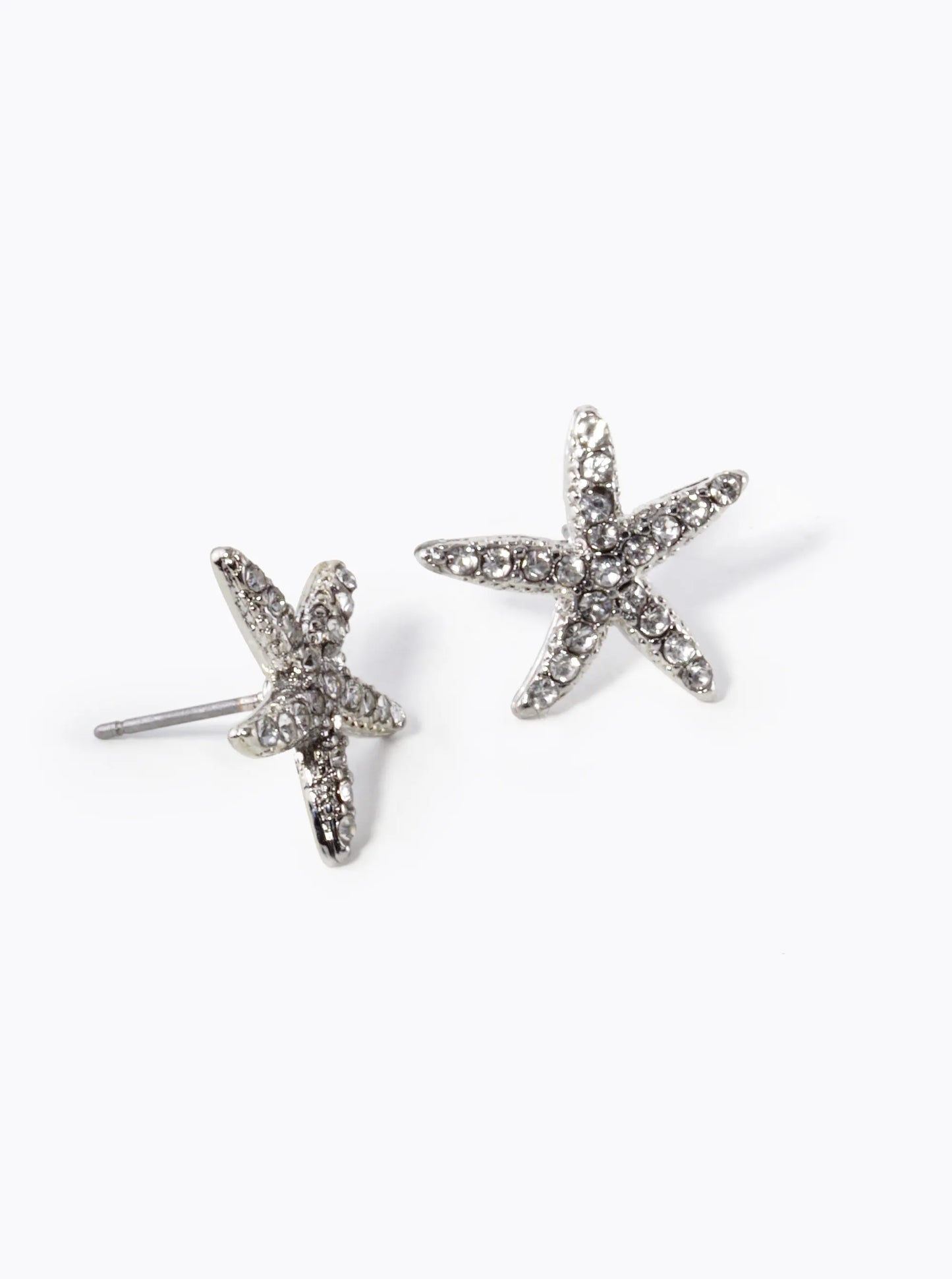 Crystal Pave 15mm Starfish Stud Earrings