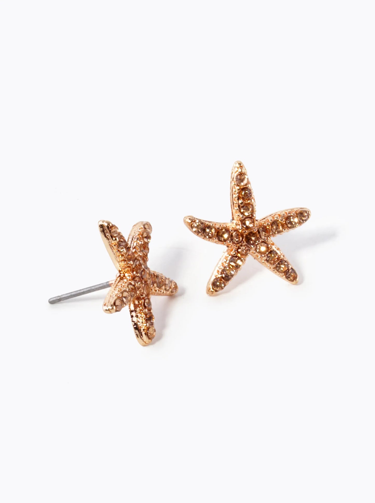 Crystal Pave 15mm Starfish Stud Earrings