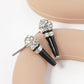 Crystal Pave 15mm Tiny Microphone Stud Earrings