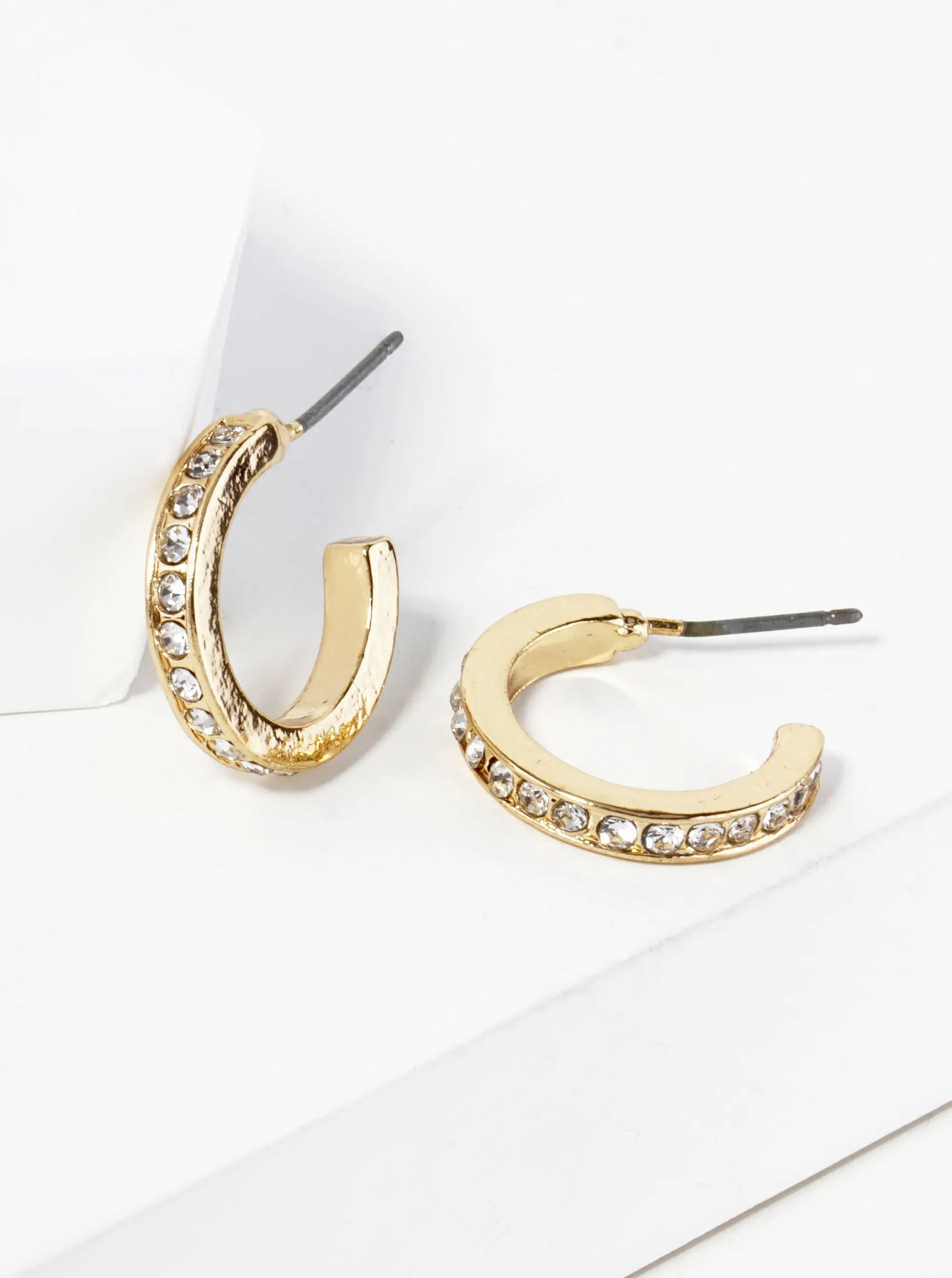 Crystal Pave 16mm Open Hoop Earrings