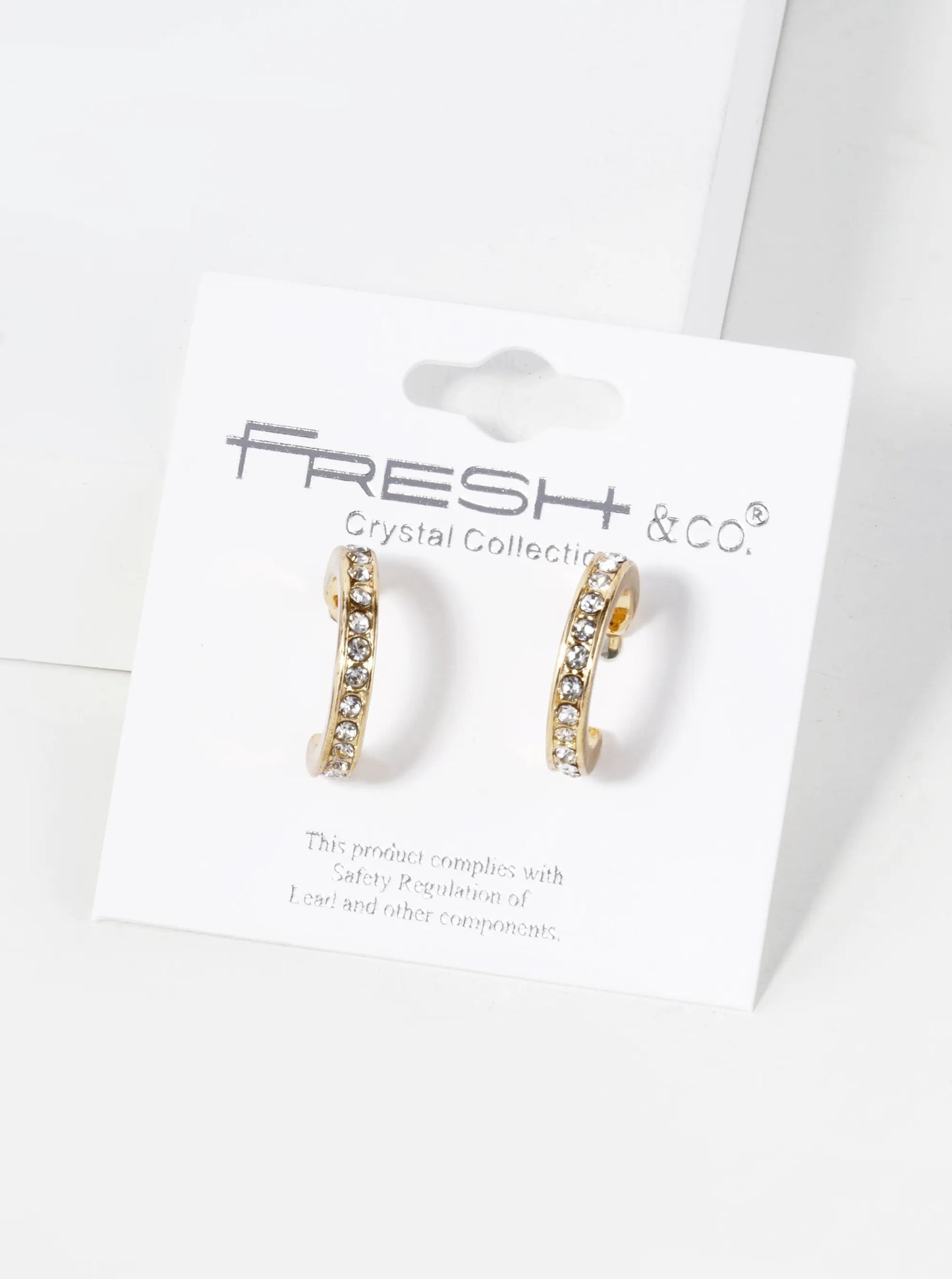 Crystal Pave 16mm Open Hoop Earrings