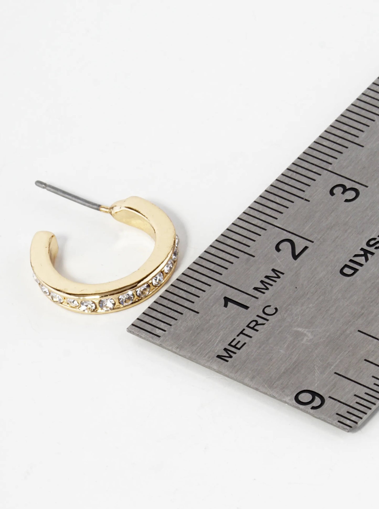 Crystal Pave 16mm Open Hoop Earrings