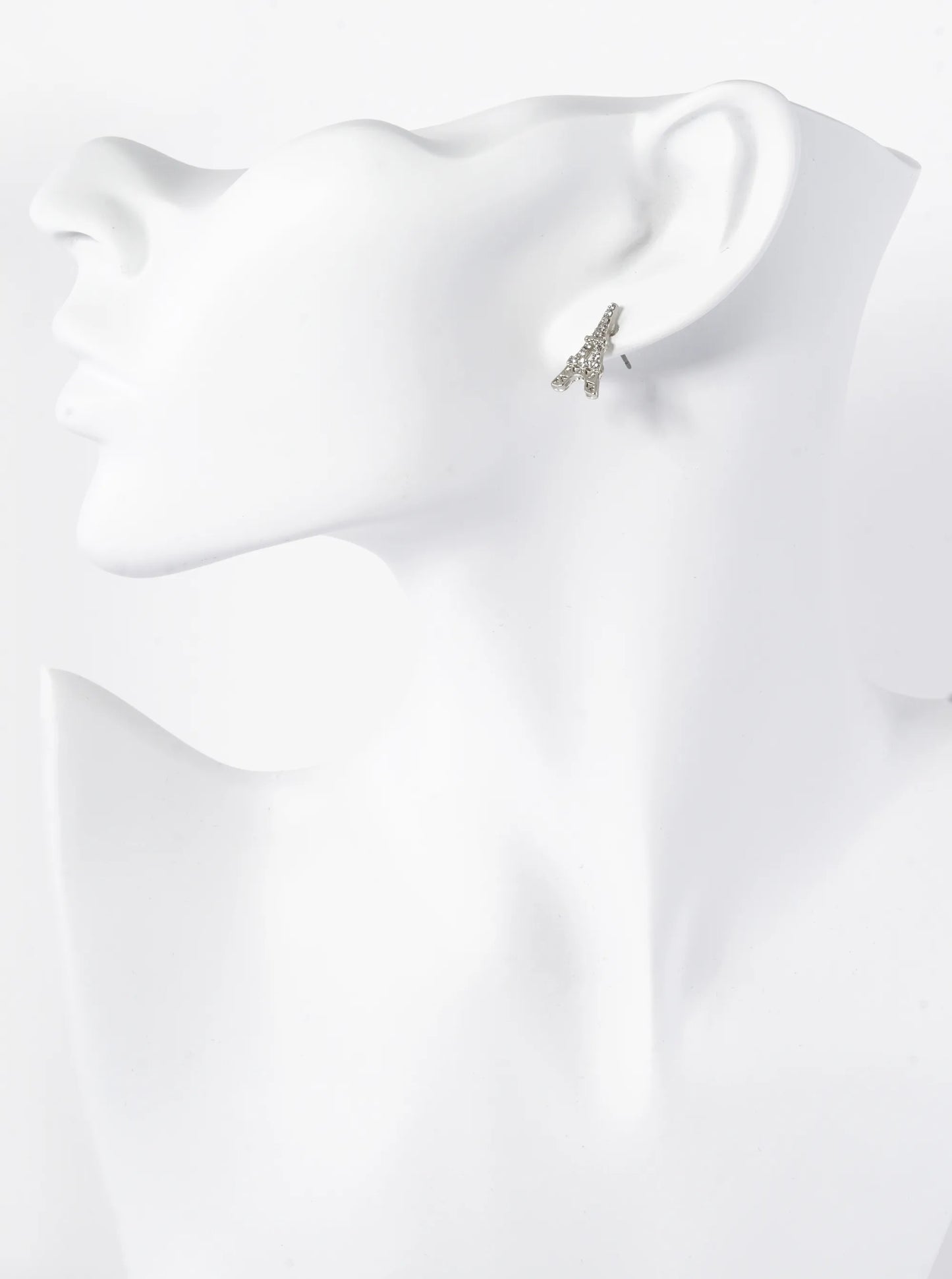Crystal Pave 17mm Eiffel Tower Stud Earrings