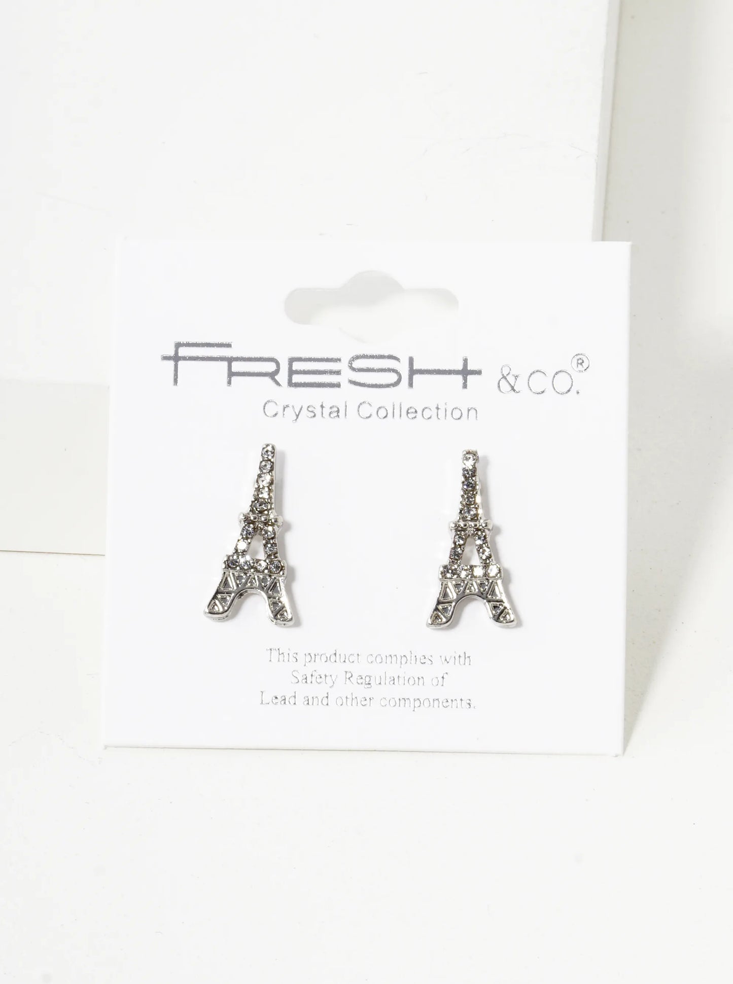 Crystal Pave 17mm Eiffel Tower Stud Earrings