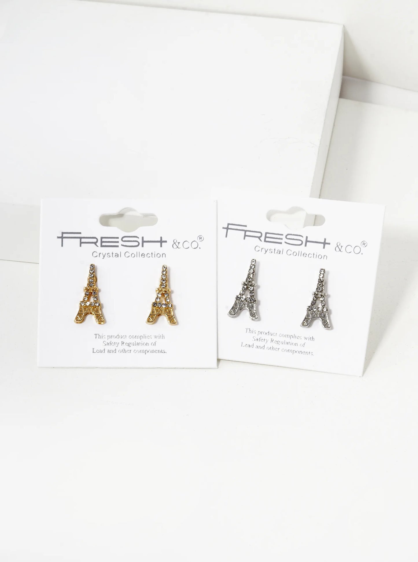 Crystal Pave 17mm Eiffel Tower Stud Earrings
