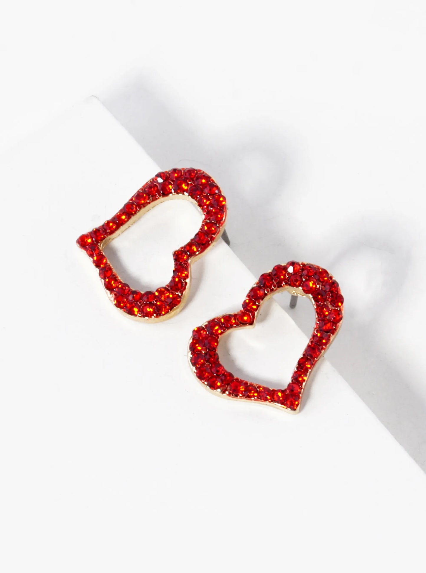 Crystal Pave 17mm Heart Stud Earrings