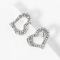 Crystal Pave 17mm Heart Stud Earrings
