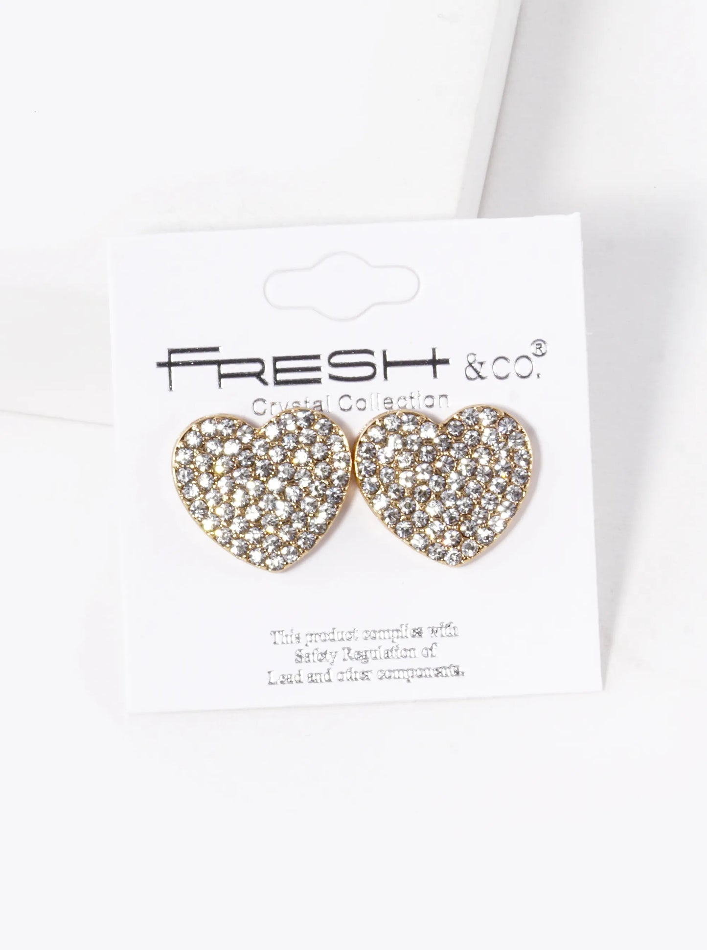Crystal Pave 18mm Heart Stud Earrings