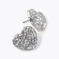 Crystal Pave 18mm Heart Stud Earrings