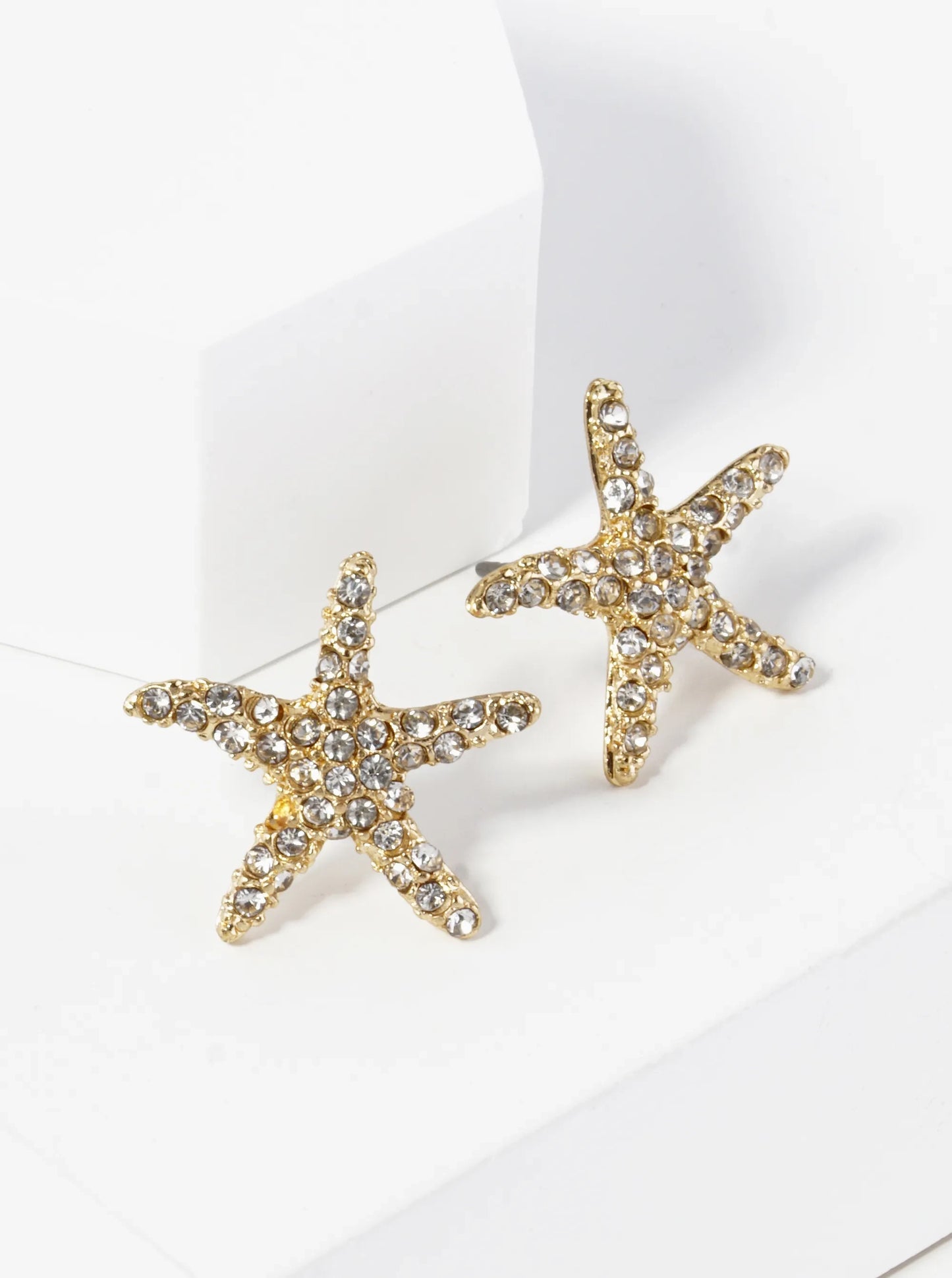 Crystal Pave 18mm Starfish Stud Earrings