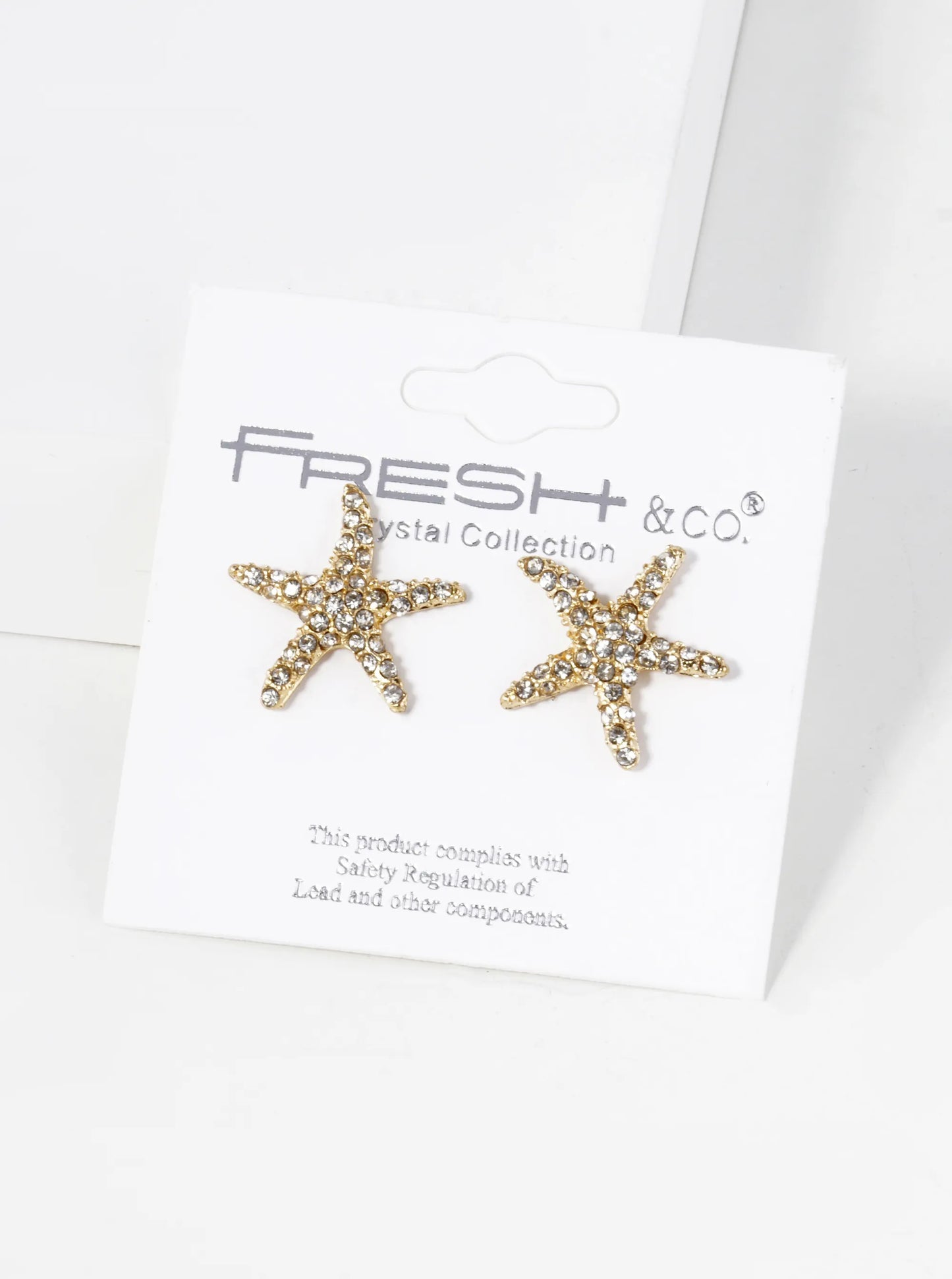 Crystal Pave 18mm Starfish Stud Earrings