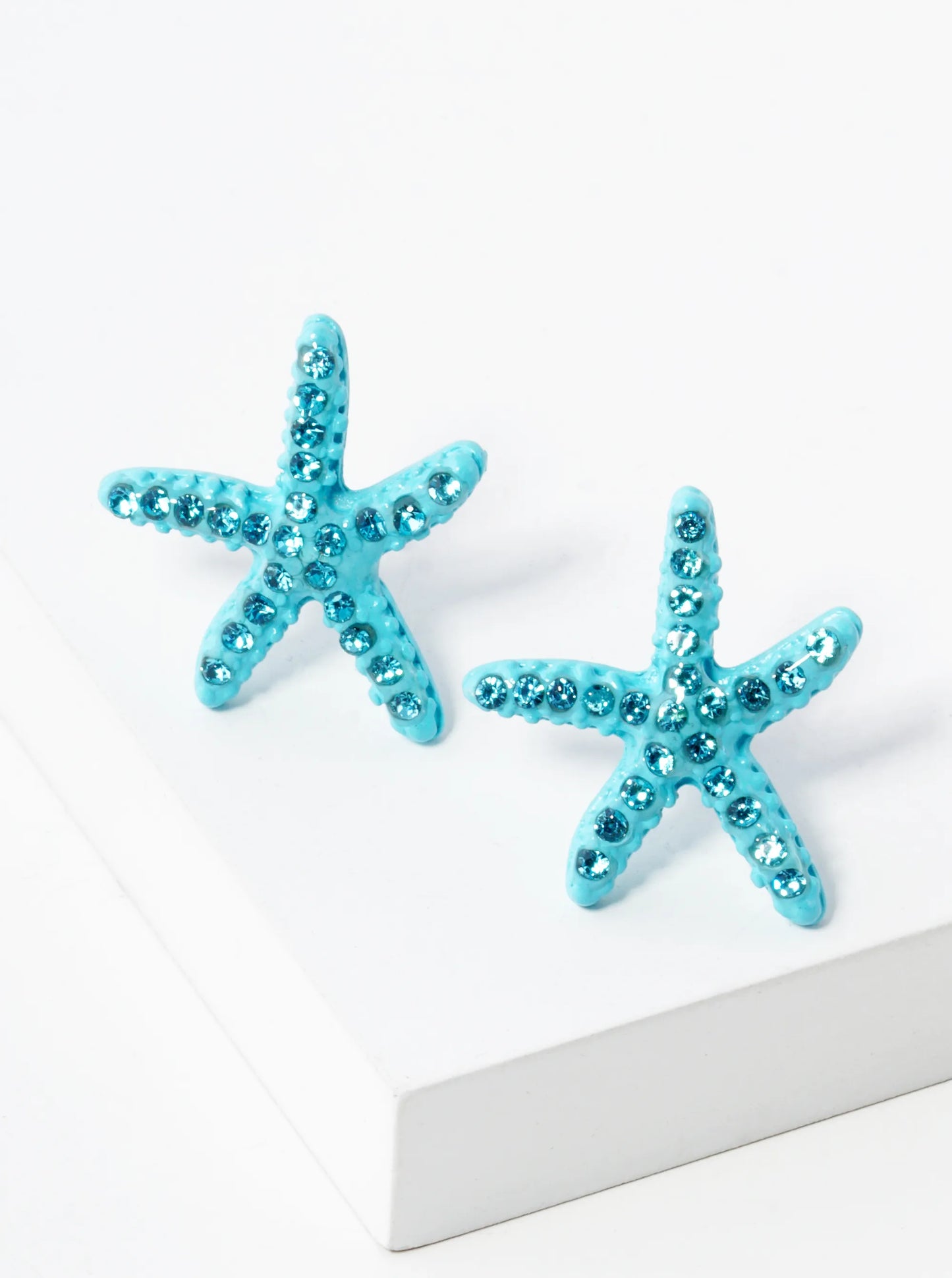 Crystal Pave 18mm Starfish Stud Earrings