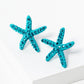 Crystal Pave 18mm Starfish Stud Earrings