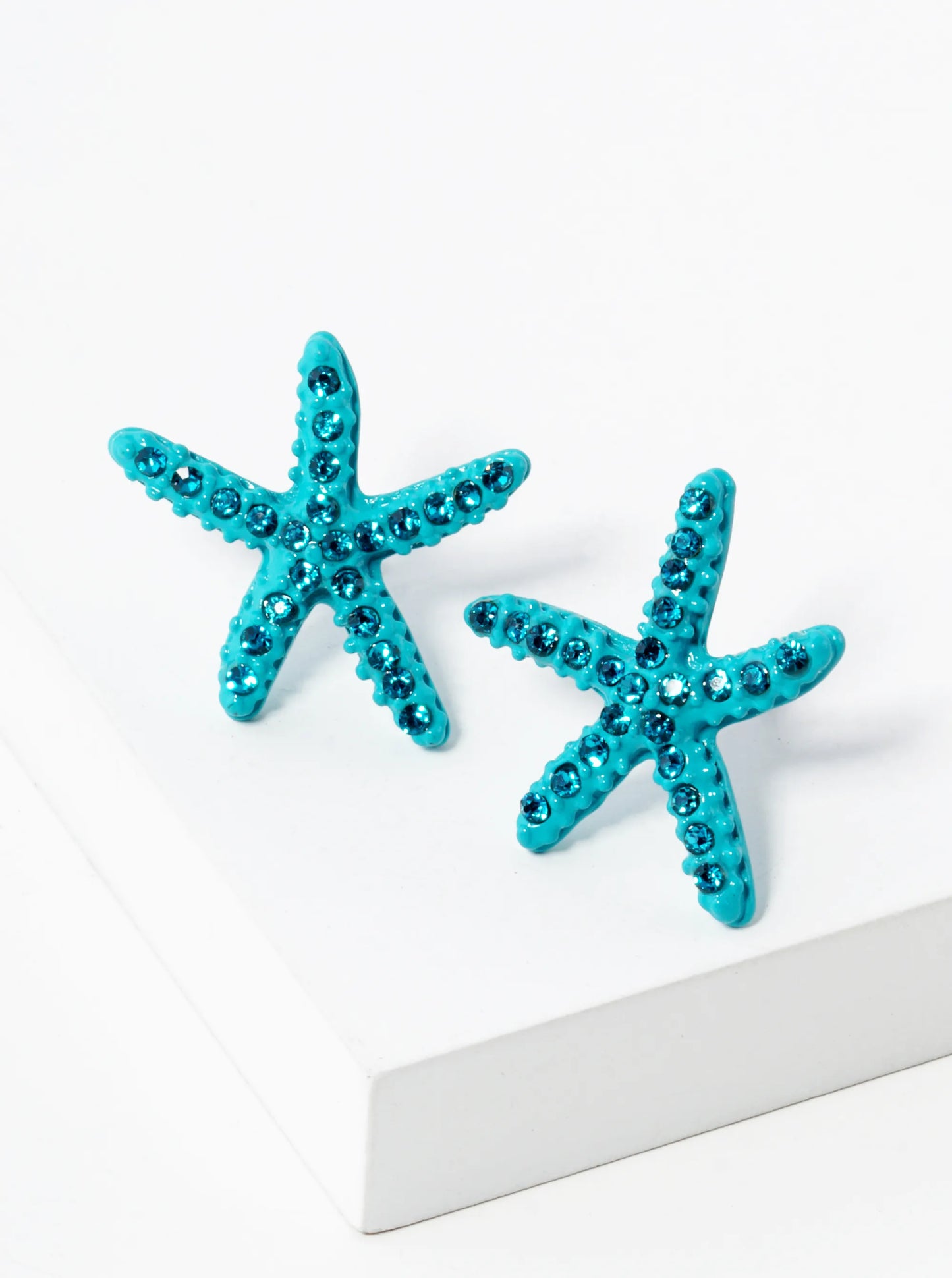 Crystal Pave 18mm Starfish Stud Earrings
