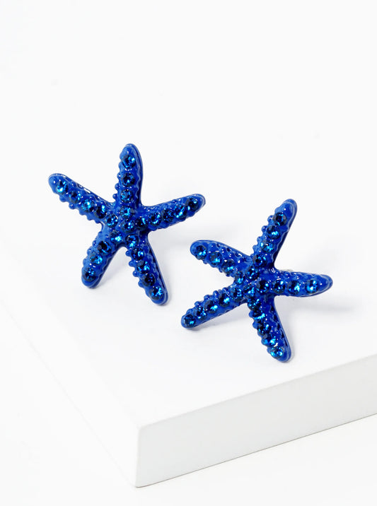 Crystal Pave 18mm Starfish Stud Earrings