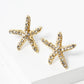 Crystal Pave 18mm Starfish Stud Earrings