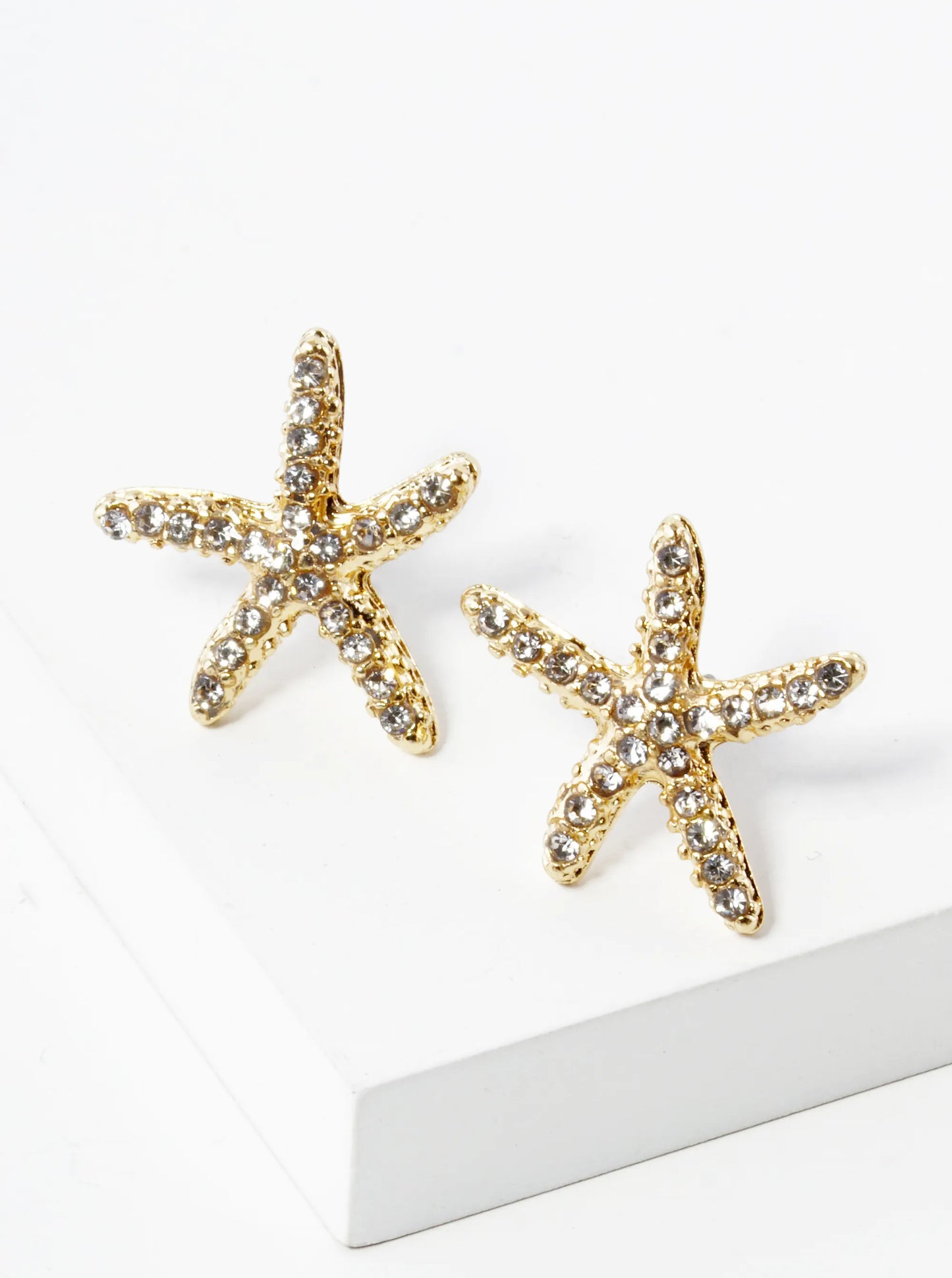 Crystal Pave 18mm Starfish Stud Earrings