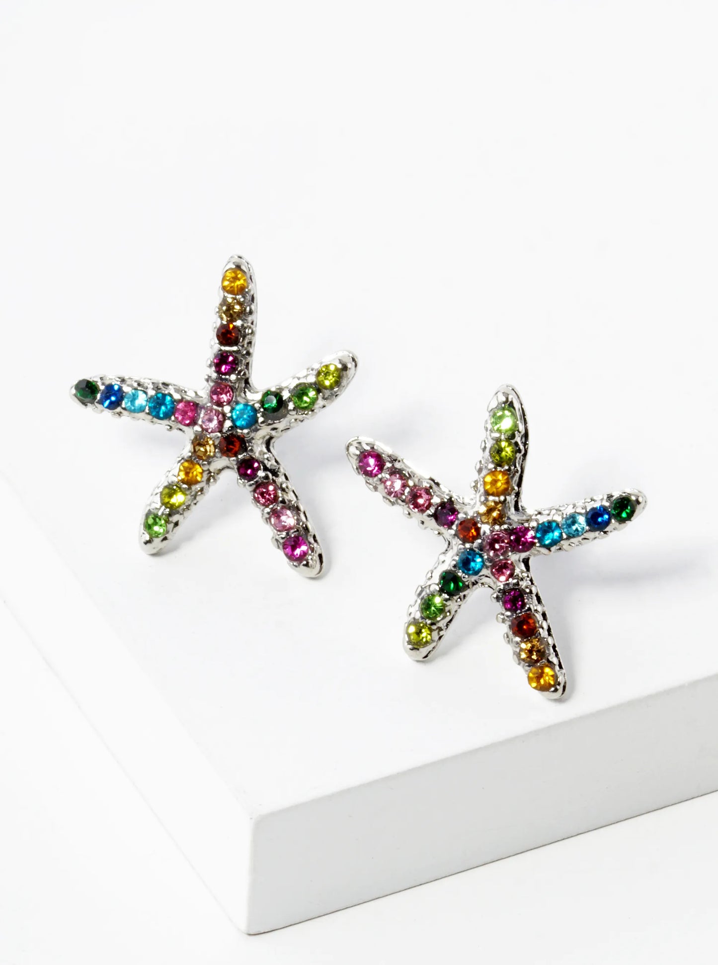 Crystal Pave 18mm Starfish Stud Earrings