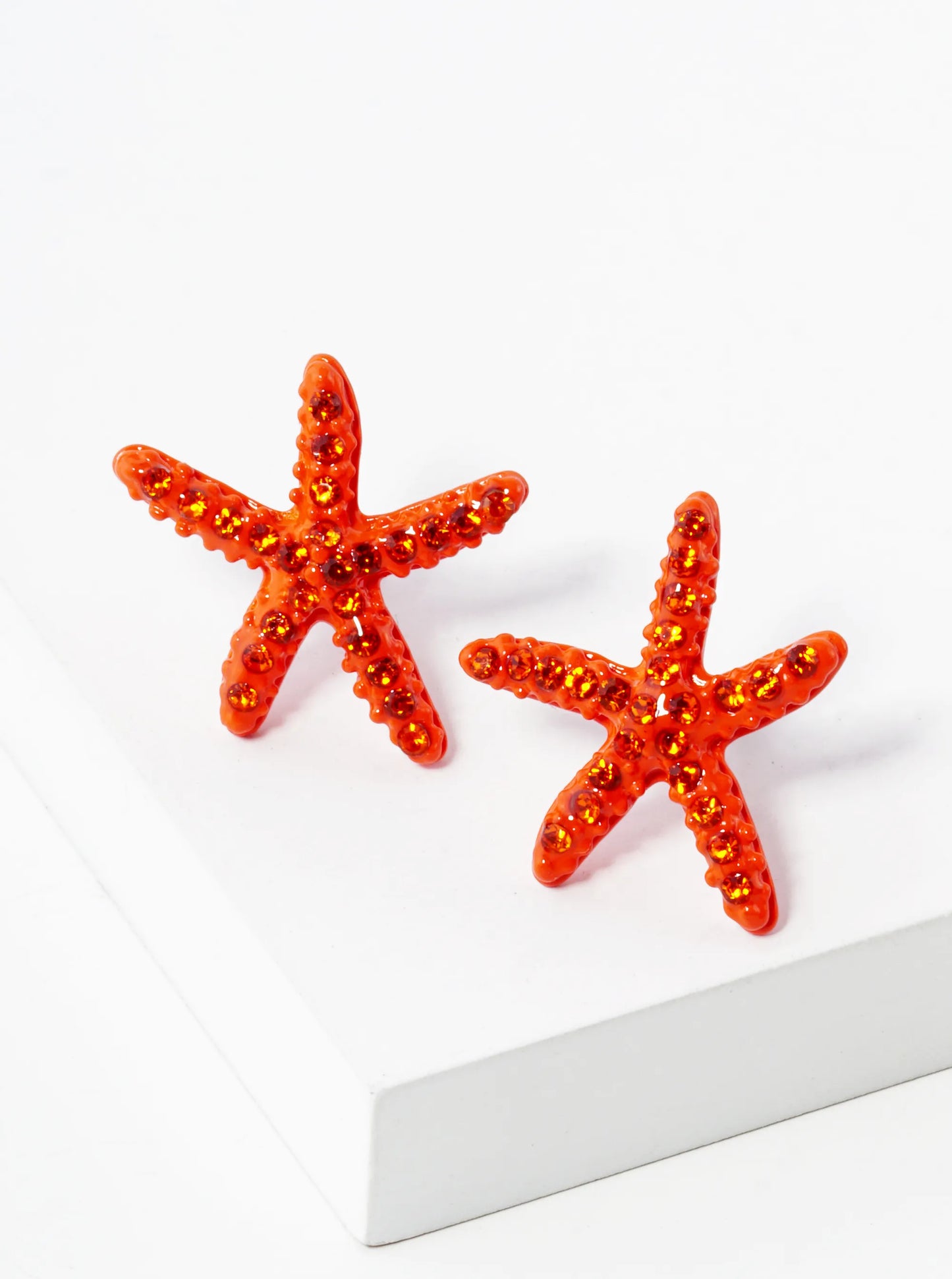 Crystal Pave 18mm Starfish Stud Earrings