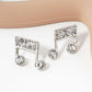 Crystal Pave 19mm Musical Note Stud Earrings