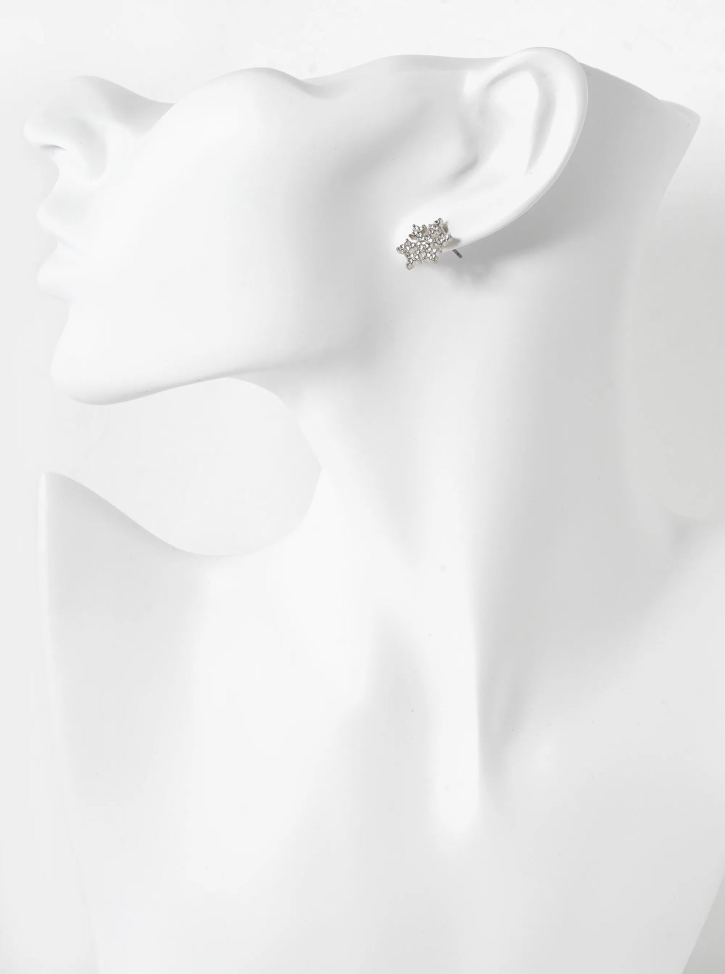 Crystal Pave 19mm Snowflake Stud Earrings