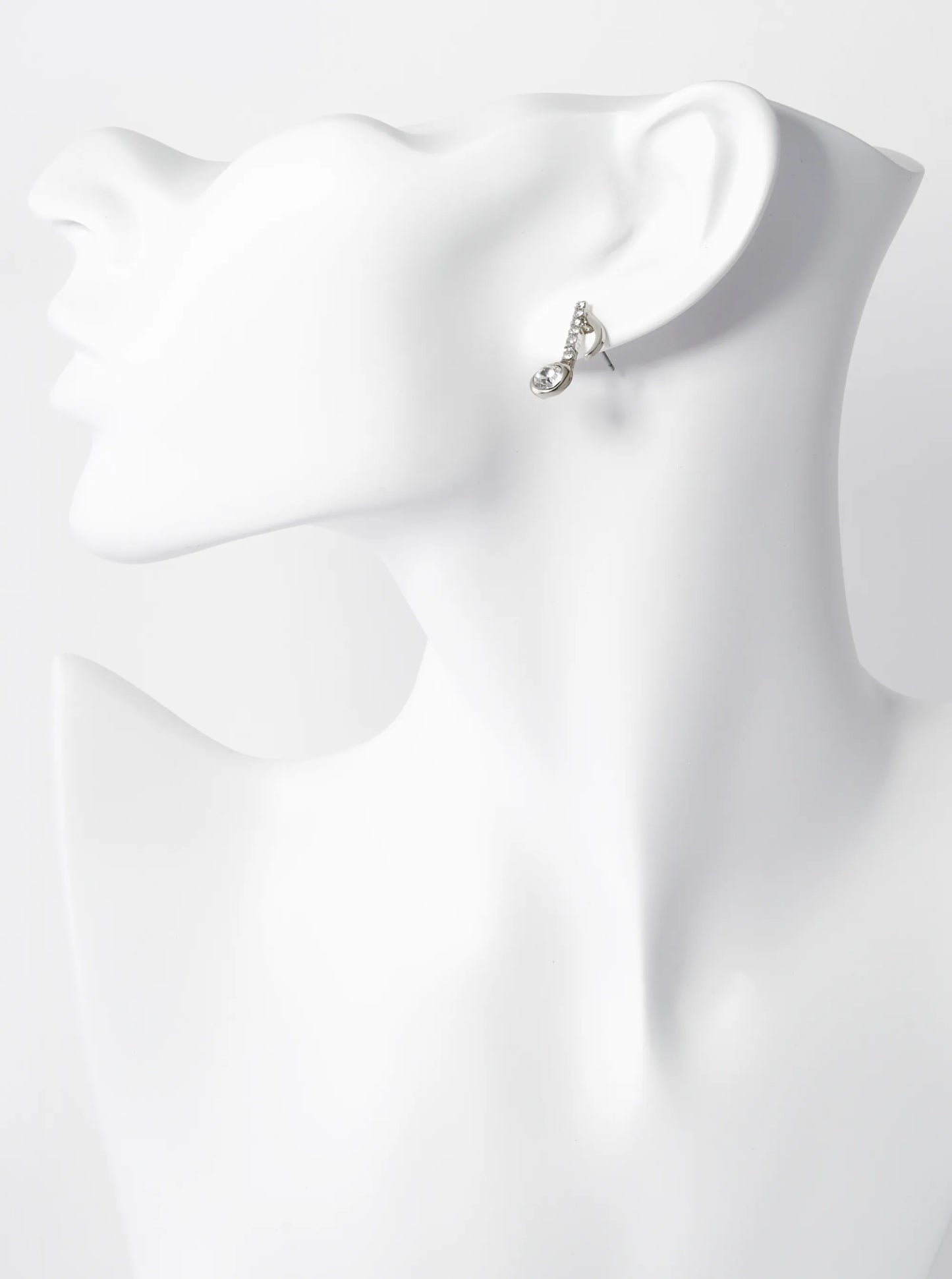 Crystal Pave 20mm Musical Note Stud Earrings