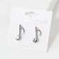 Crystal Pave 20mm Musical Note Stud Earrings