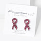 Crystal Pave 20mm Pink Ribbon Stud Earrings