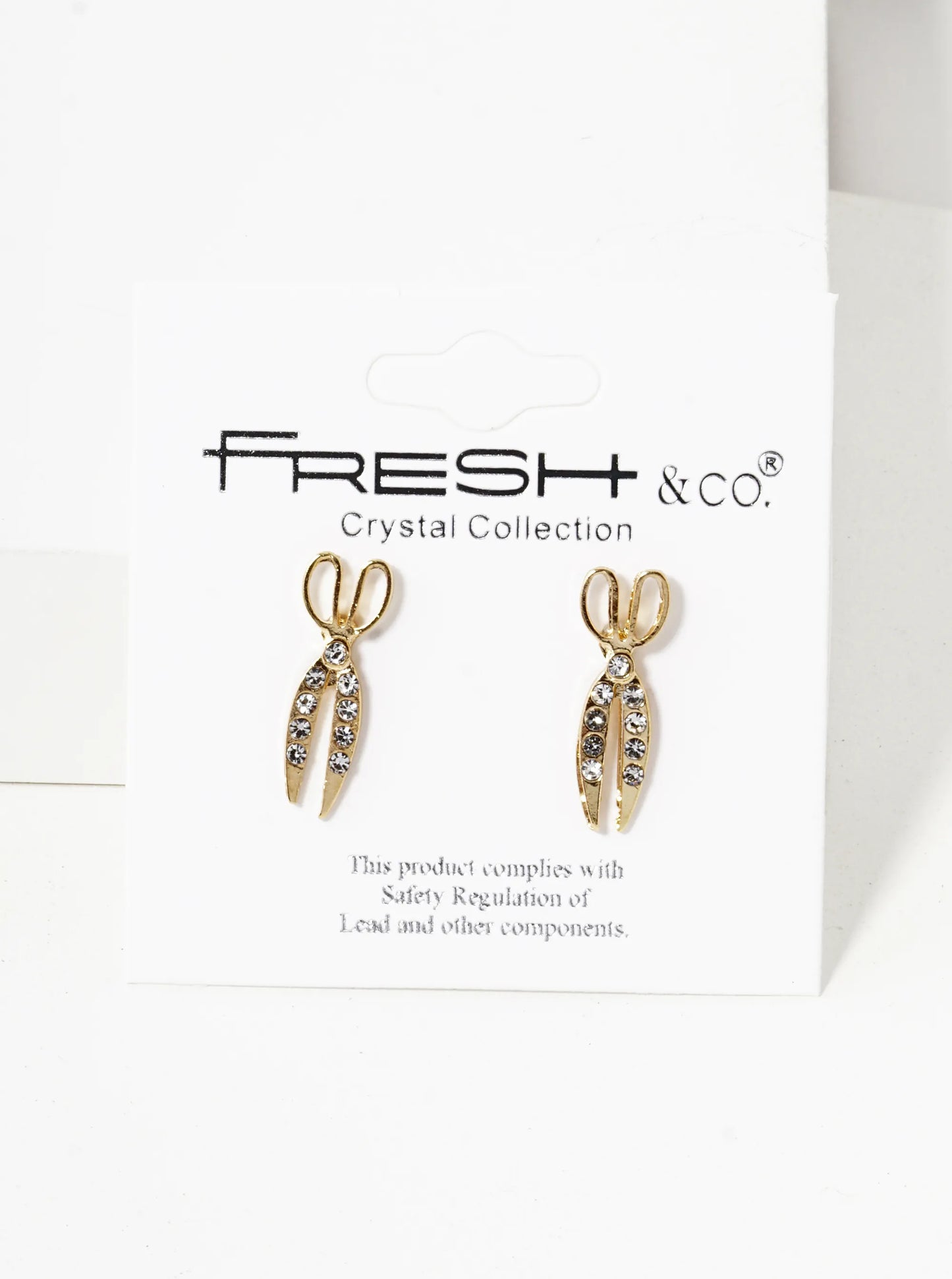 Crystal Pave 20mm Two Pairs Of Scissors Stud Earrings