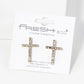 Crystal Pave 21mm Cross Stud Earrings