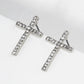 Crystal Pave 21mm Cross Stud Earrings