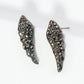 Crystal Pave 22mm Angel Wings Stud Earrings
