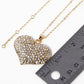 Crystal Pave 30mm Puffy Heart Pendant Necklace