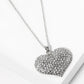 Crystal Pave 30mm Puffy Heart Pendant Necklace