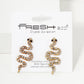 Crystal Pave 30mm Snake Stud Earrings