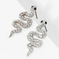 Crystal Pave 30mm Snake Stud Earrings
